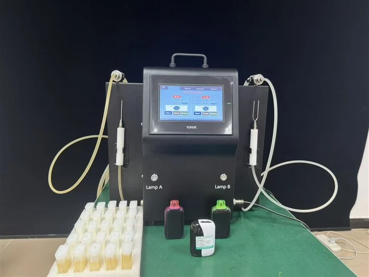 Polo{0}}automatický dvojitý-hlavový E-stroj na nikotinový džus: vysoce-přesné zařízení na plnění vape kazet